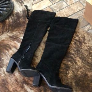 Over the knee suede boots